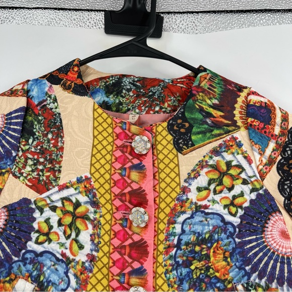 Asian Inspired Print Girls Quilted Jacket Coat - Picture 2 of 12